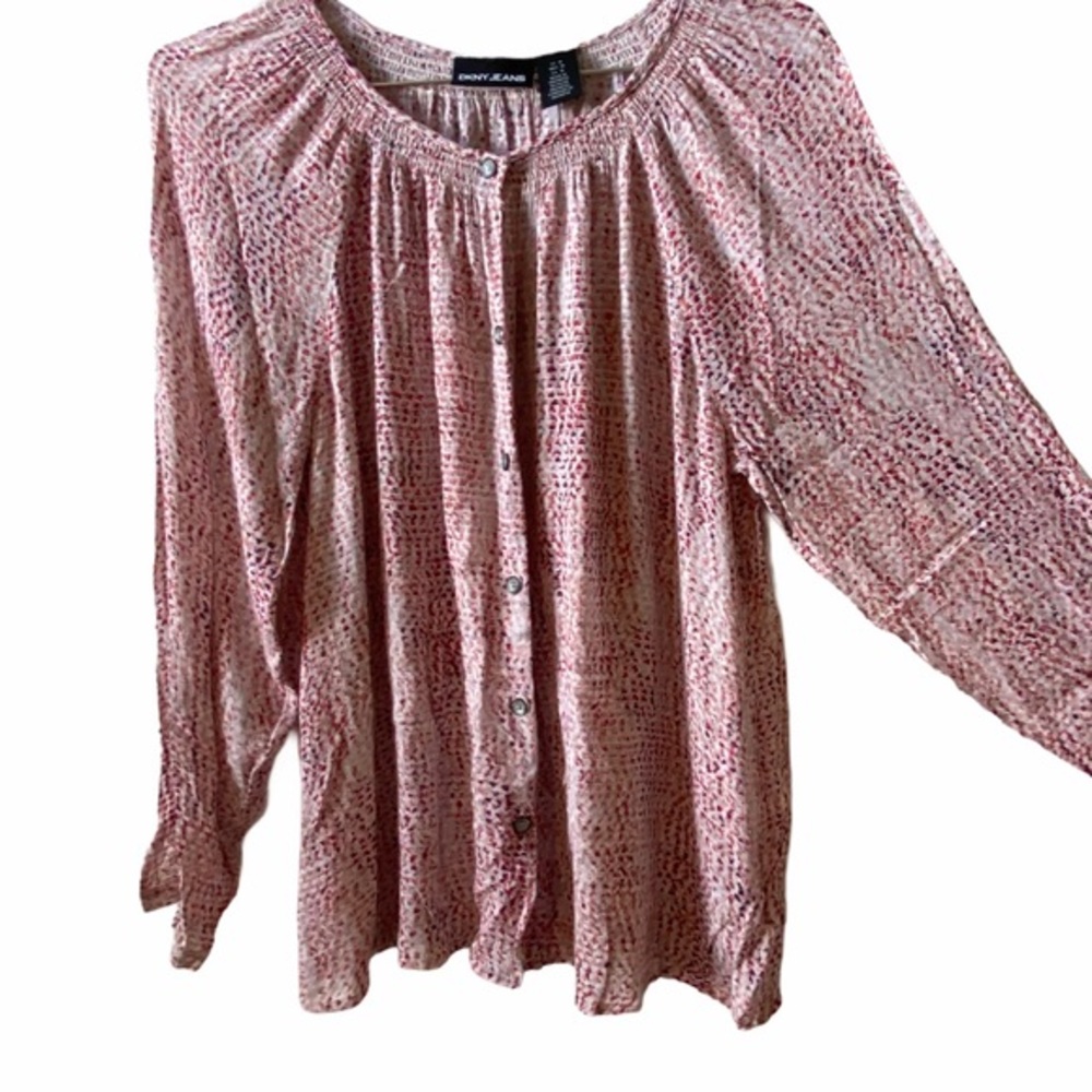 DKNY long sleeve button blouse